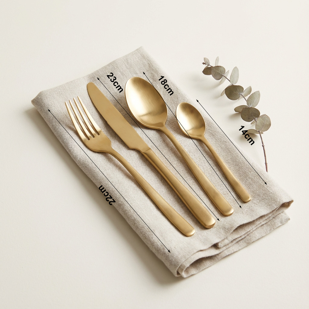 Detalle del acabado pulido en cubiertos de acero inoxidable