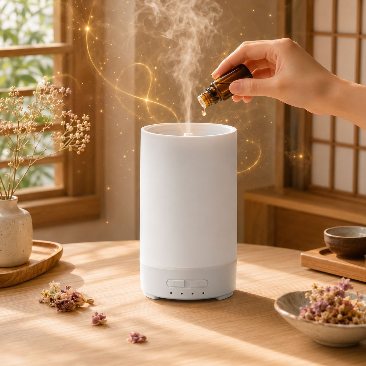 多機能ナイトライト加湿器の正面画像