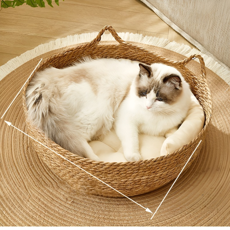 ที่นอนแมวหวายสานขนาดใหญ่