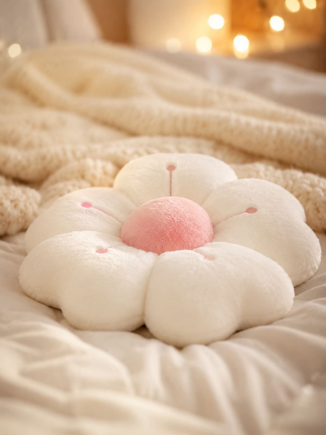 Home decor accent with flower cushion