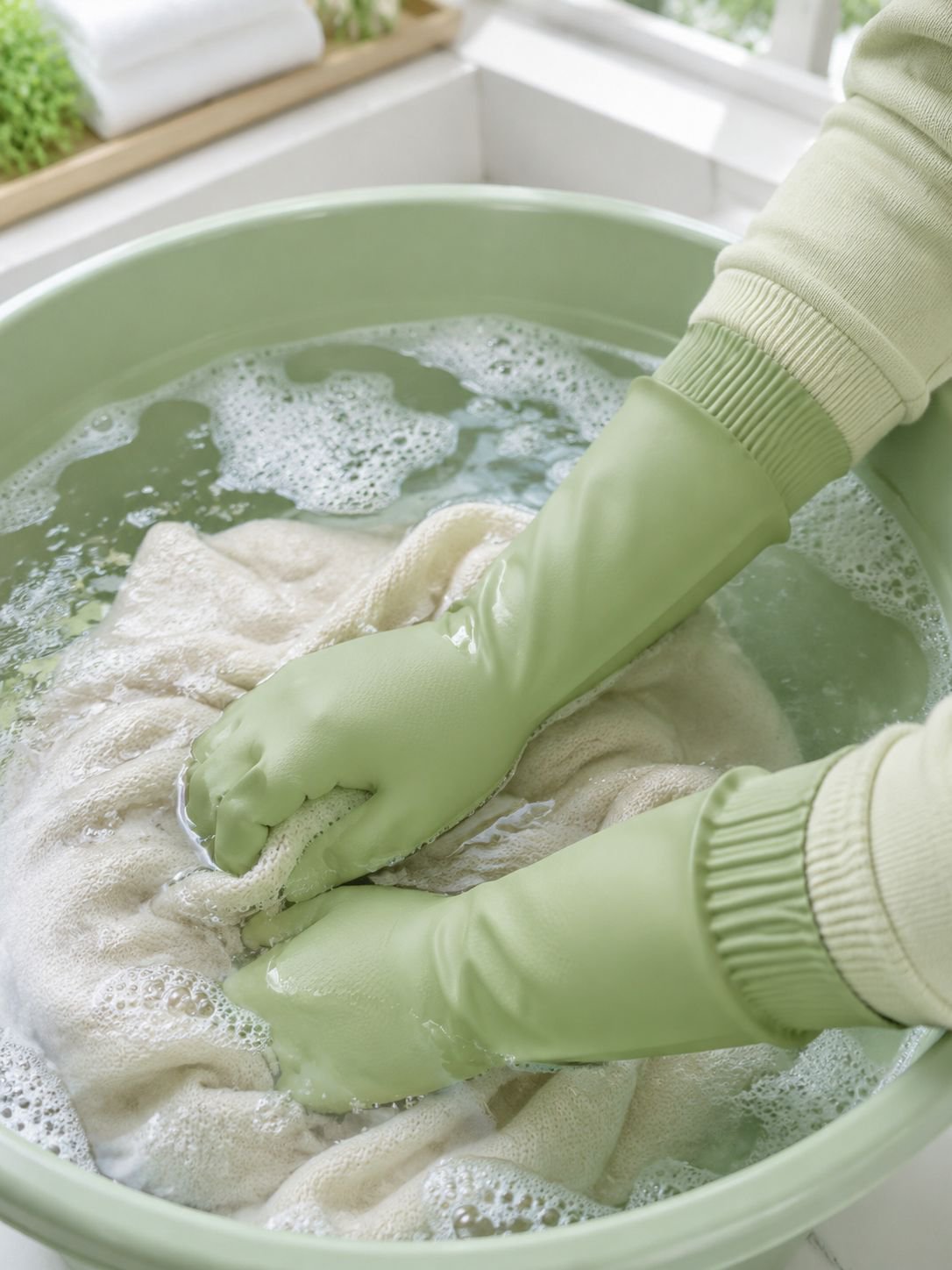Damen Geschirrspülhandschuhe, verdickt, wasserdicht, Haushaltshandschuhe