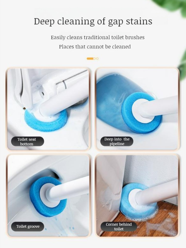 Wall-Mounted Replaceable-Head Toilet Brush