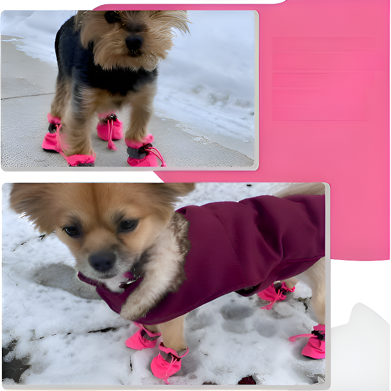 방수 반사 강아지 신발, 부드러운 미끄럼 방지 애완동물 신발