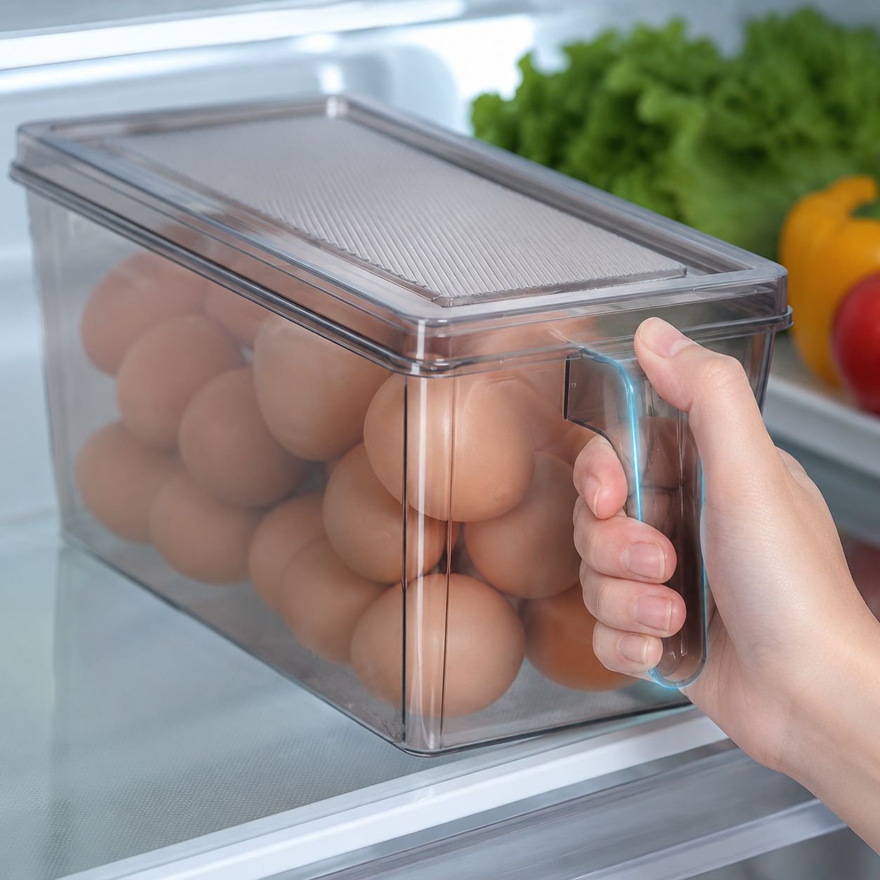 Multi-functional refrigerator storage box with handle in fridge