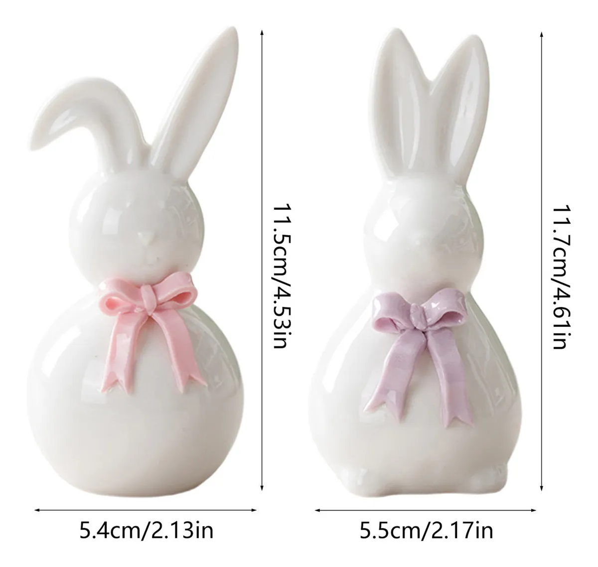 Adornos de conejos de cerámica
