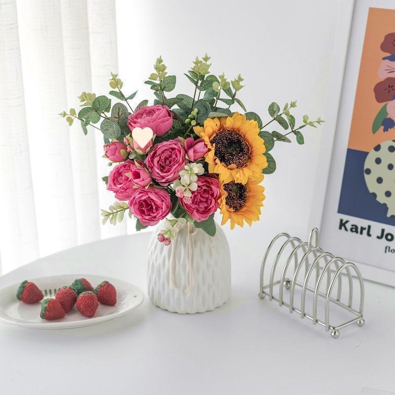  ดอกทานตะวันประดิษฐ์ ตกแต่งโต๊ะห้องนั่งเล่น ของประดับบ้าน