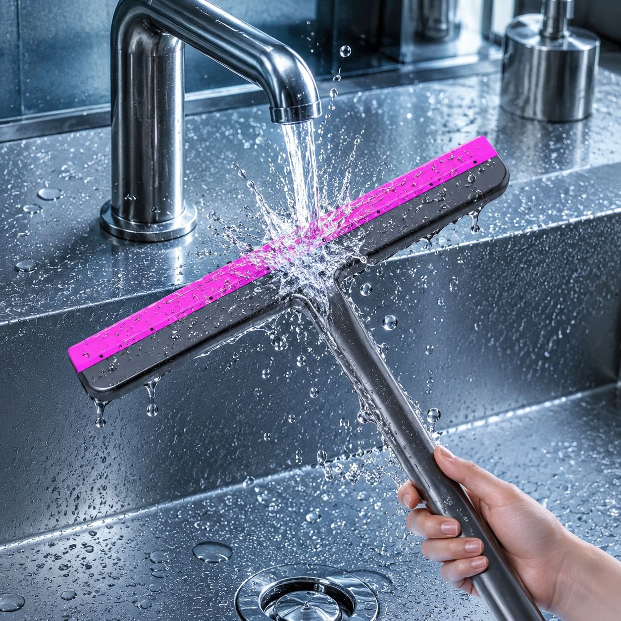 Long Handle Glass Wiper for Home Bathroom Cleaning