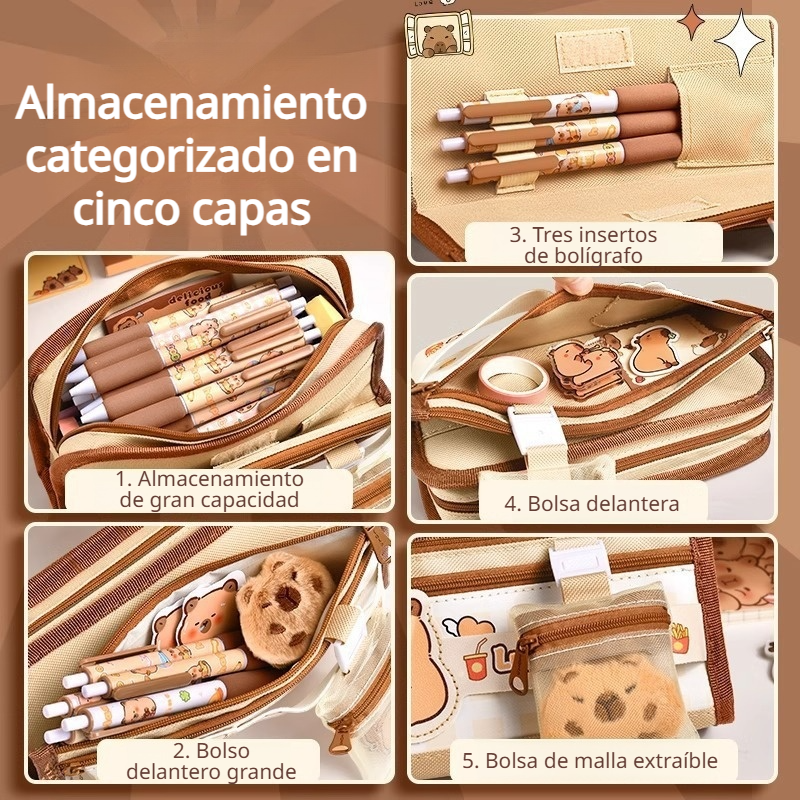 Estuche de lápices de gran capacidad para niños - Estuche creativo de papelería