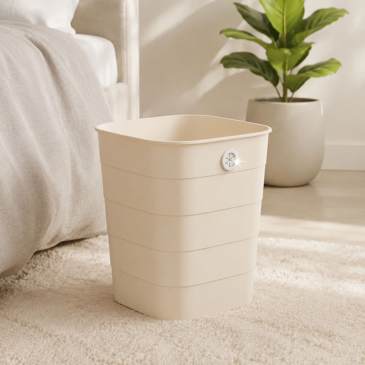 Premium Cream Style Large Capacity Household Trash Can