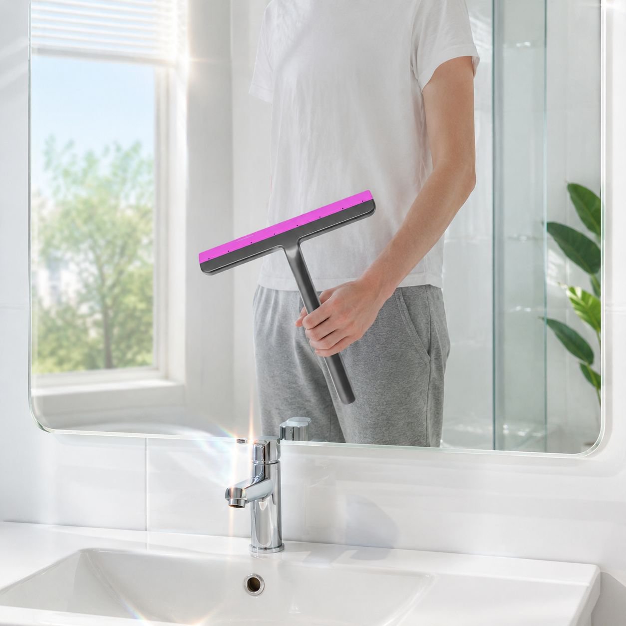 Comfortable grip long handle wiper