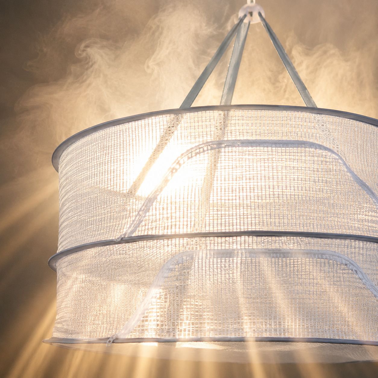 Windproof drying net basket attached to balcony