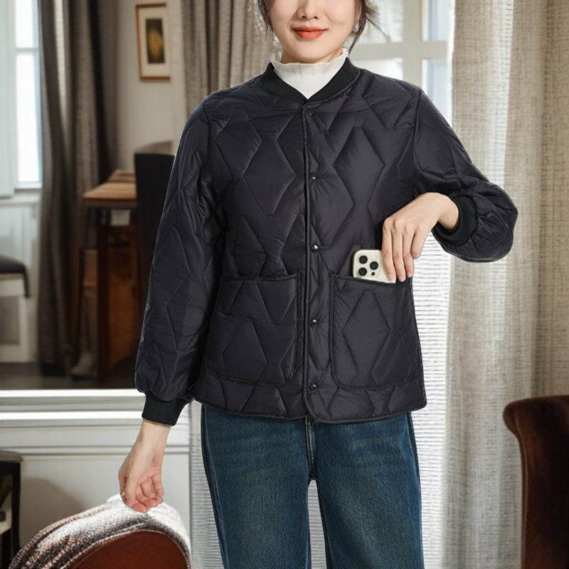 秋冬用保温長袖綿インナー レディース・メンズ兼用 軽量綿ジャケット