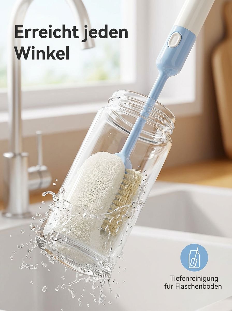 Multifunktionale Reinigungsbürste zum Spülen von Wasserbechern