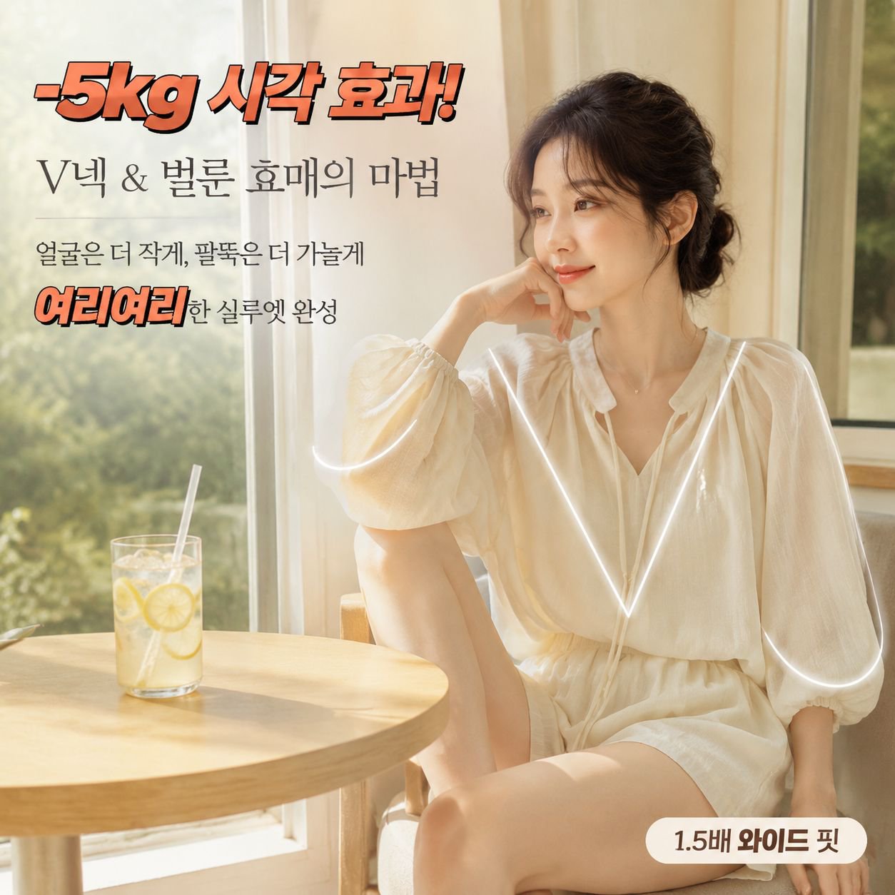 여하감령 와이드 반바지 모던 스포츠 캐주얼 세트