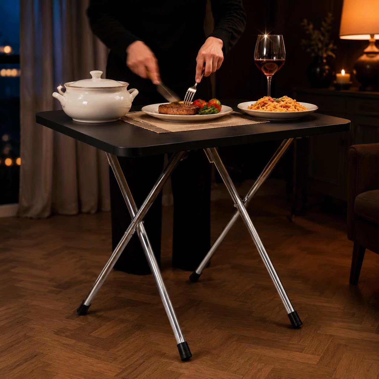 Tragbarer Klapptisch für kleine Wohnungen, Lerntisch, Esstisch, Haushalt und Wohnheim