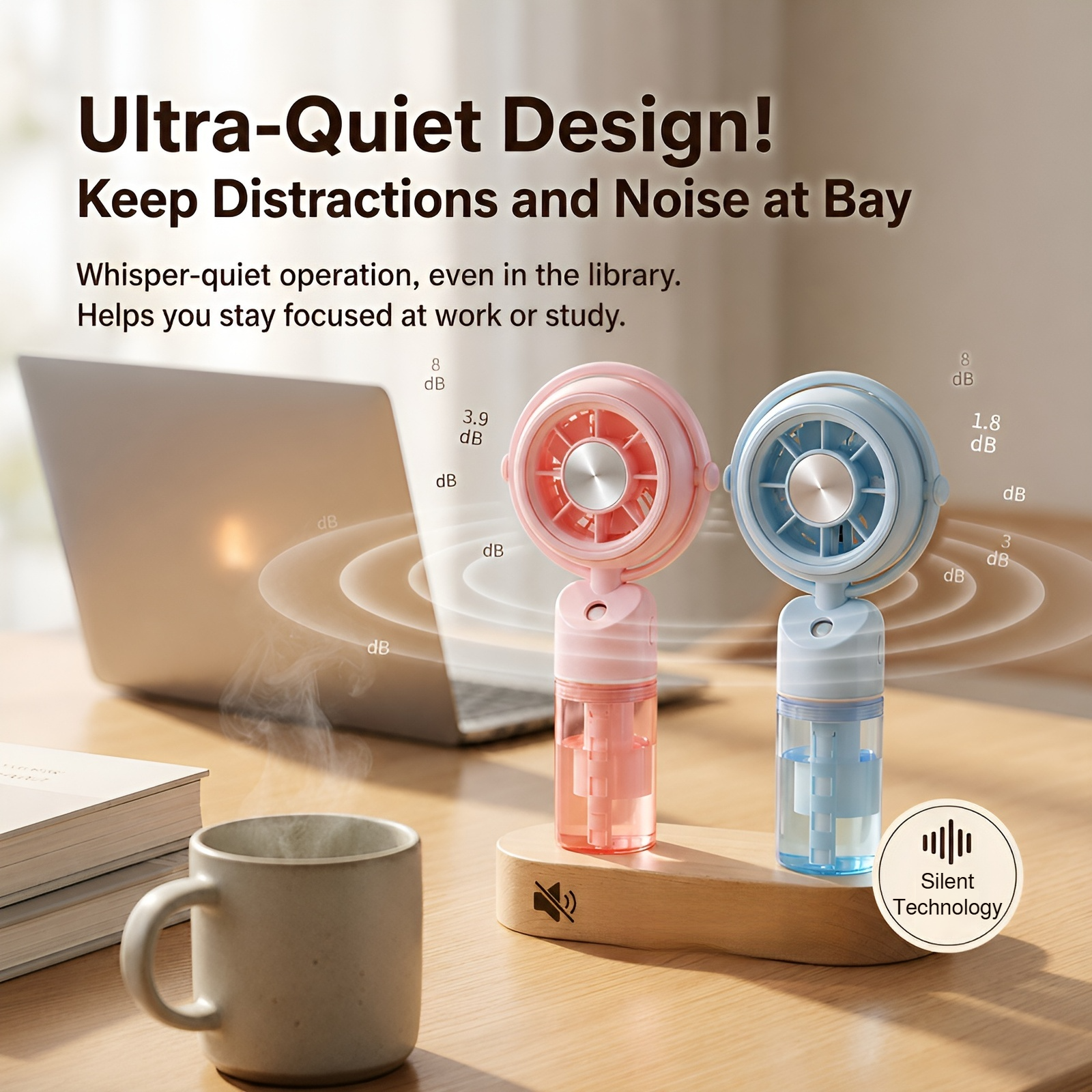 Ventilador de niebla multifuncional portátil para escritorio de verano, recargable por USB