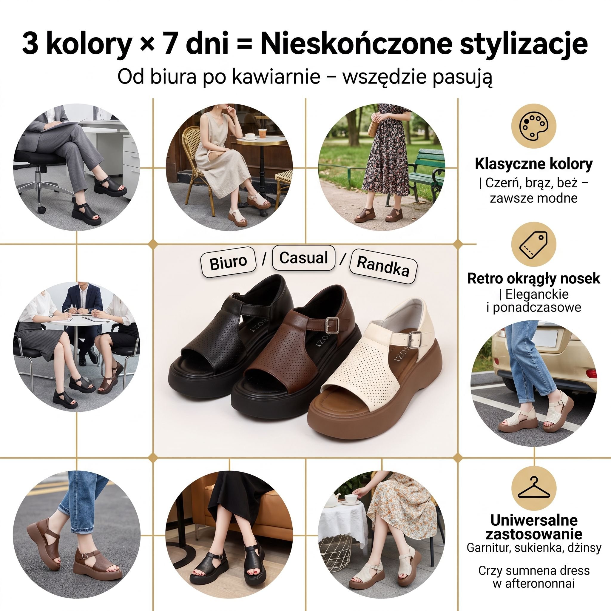  z odkrytymi palcami, wiązane, z klamrą, antypoślizgowe