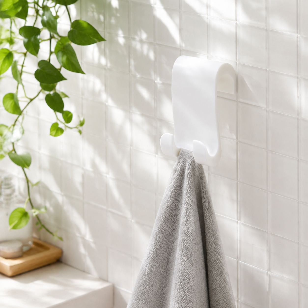 Squeegee tool in modern bathroom setting
