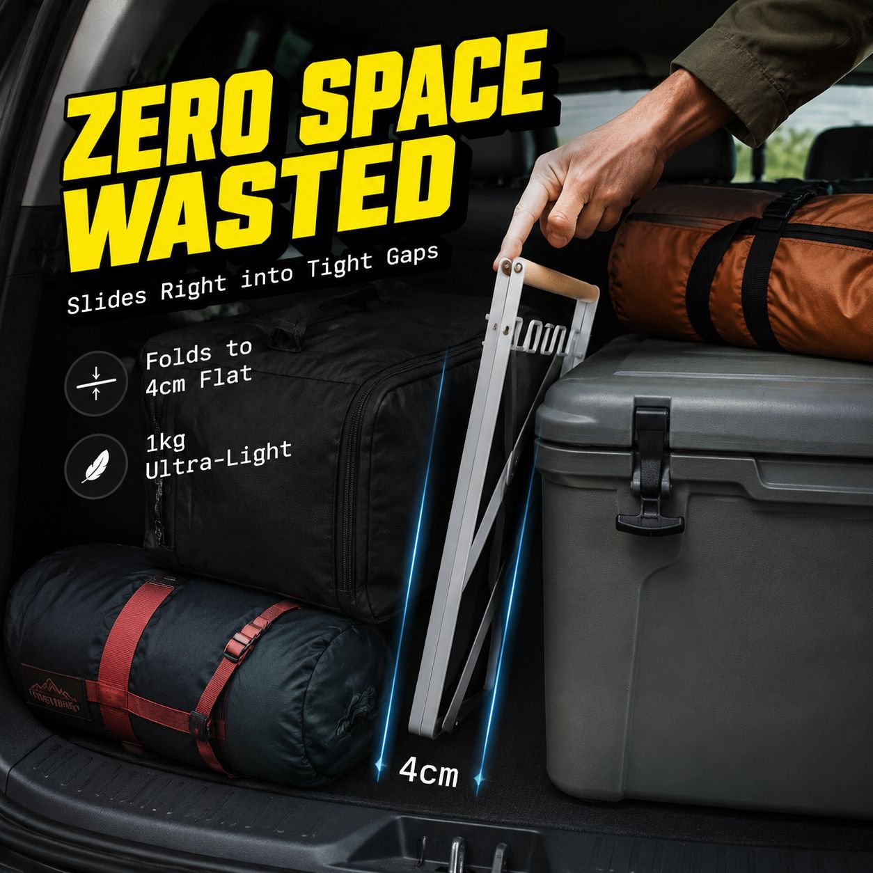 Self-moving Foldable Trash Can for Picnic and Camping