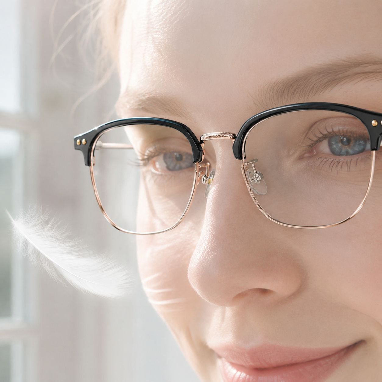 Moderne Titanbrille im einfarbigen Design