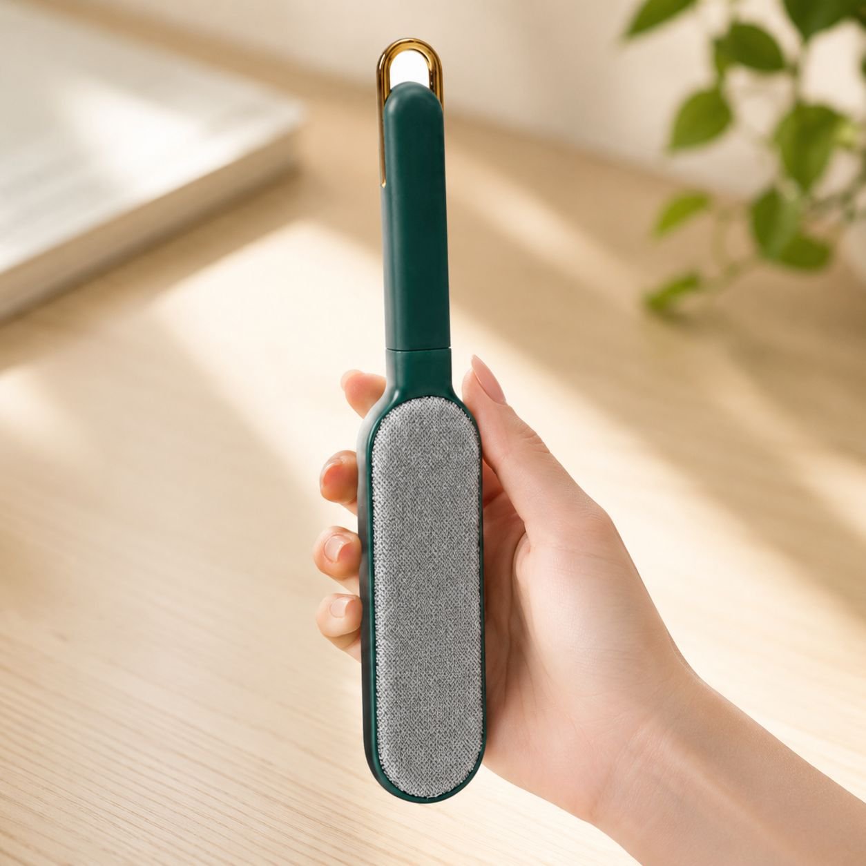 Lint brush cleaning pet hair from clothes