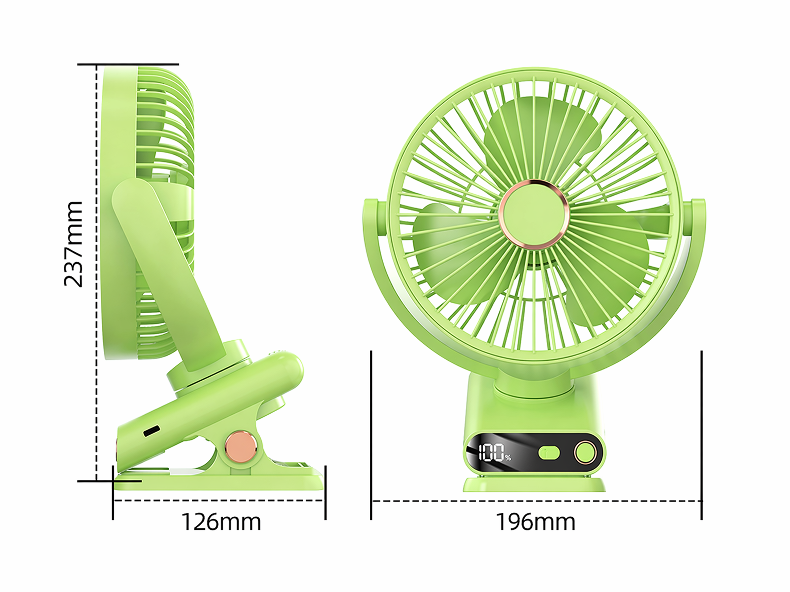 Kompakter USB-Ventilator neben Laptop