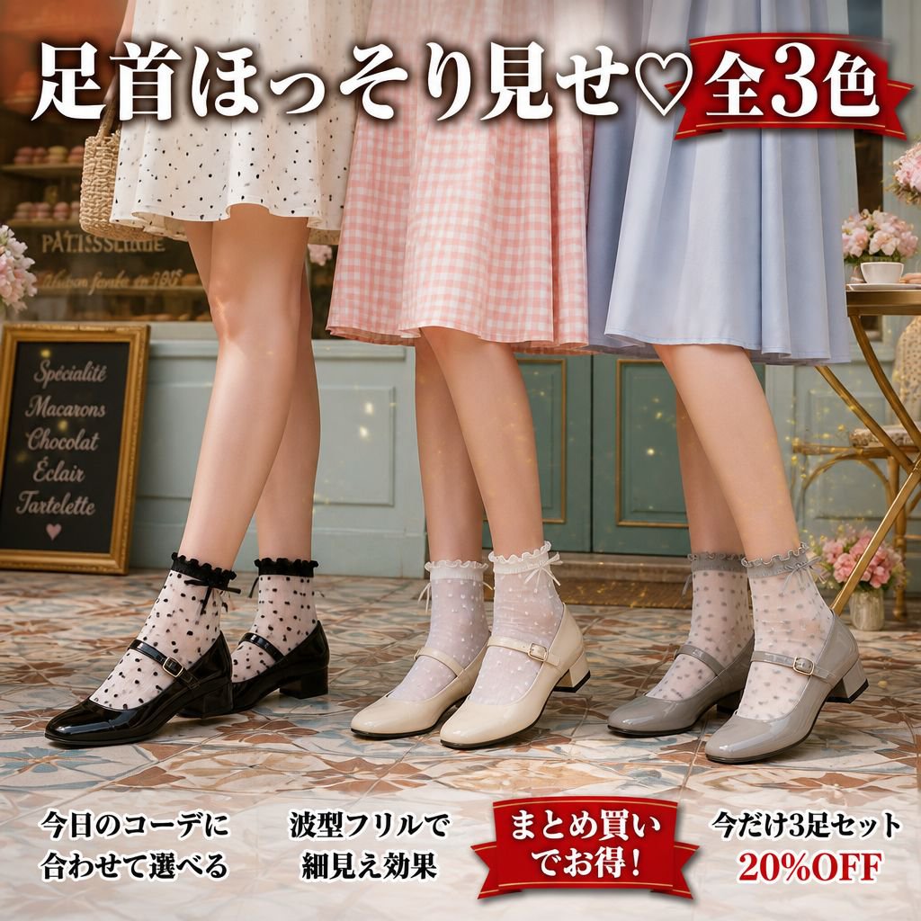  レトロドットレディースソックス