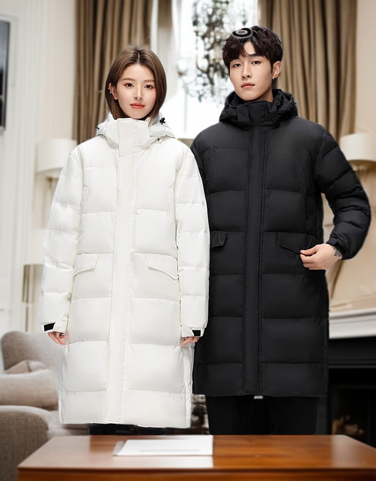 남녀공용 후드 롱패딩