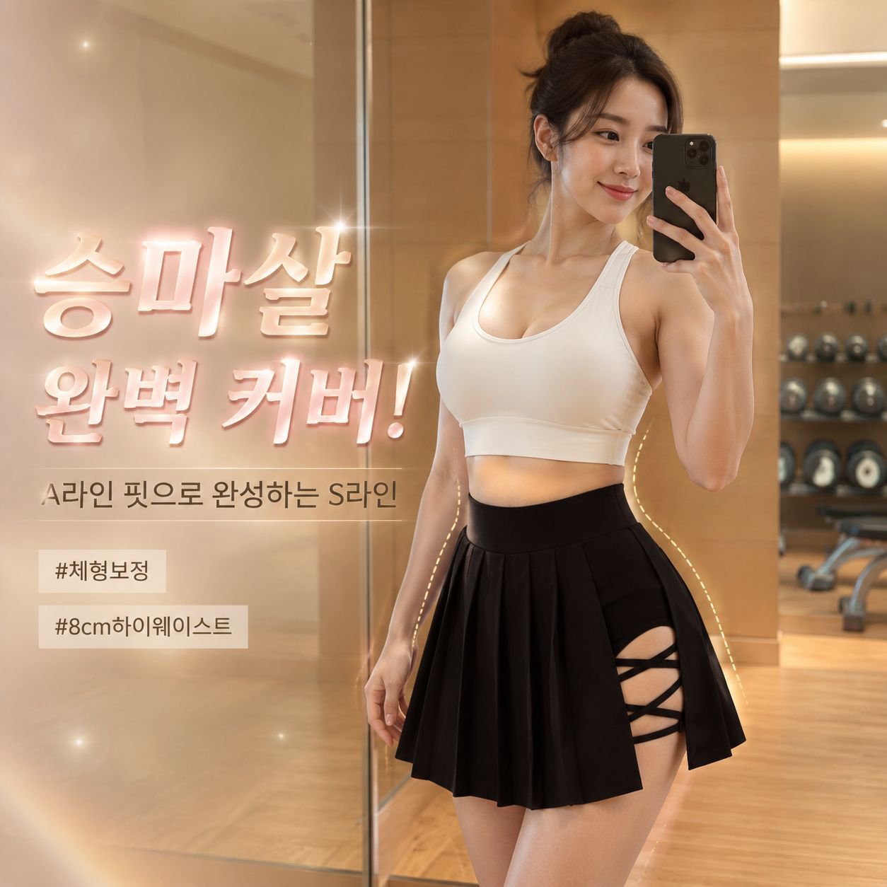 고탄력 러닝 요가 미니스커트