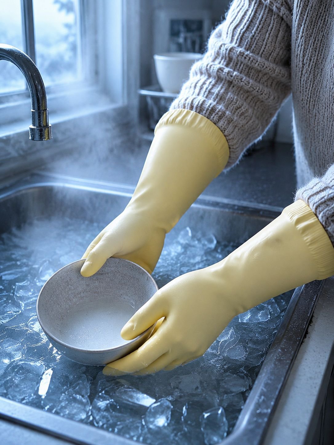Damen Geschirrspülhandschuhe, verdickt, wasserdicht, Haushaltshandschuhe
