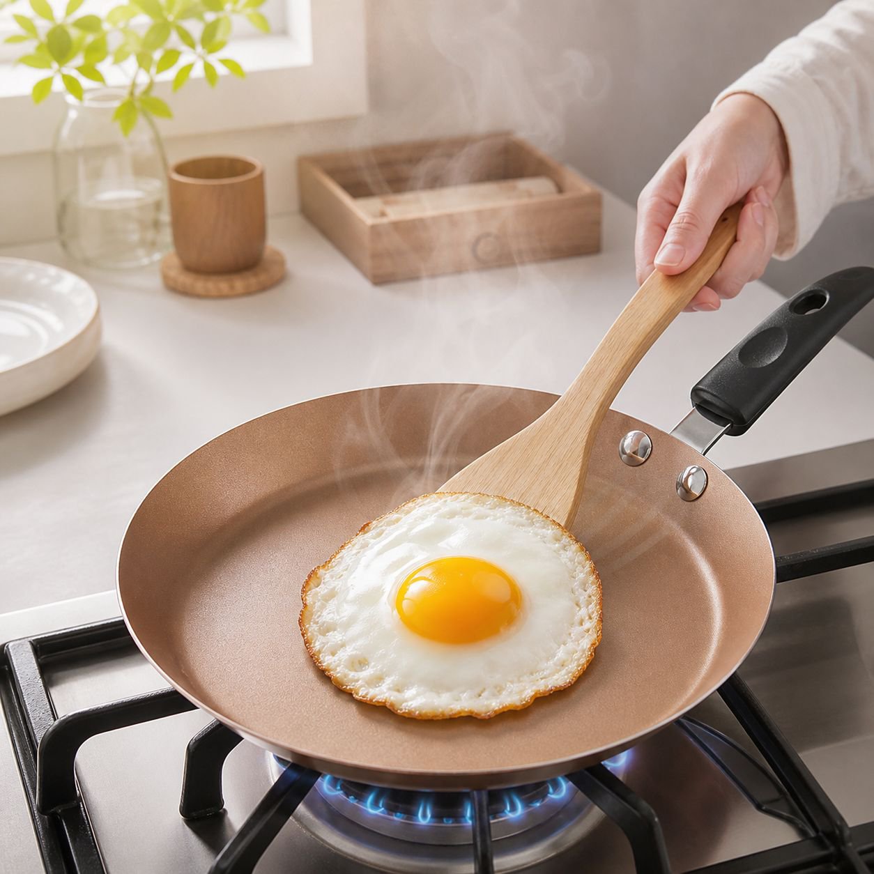 IH対応 家庭用 焦げ付き防止 麦飯石クレープパン 6インチ/8インチ