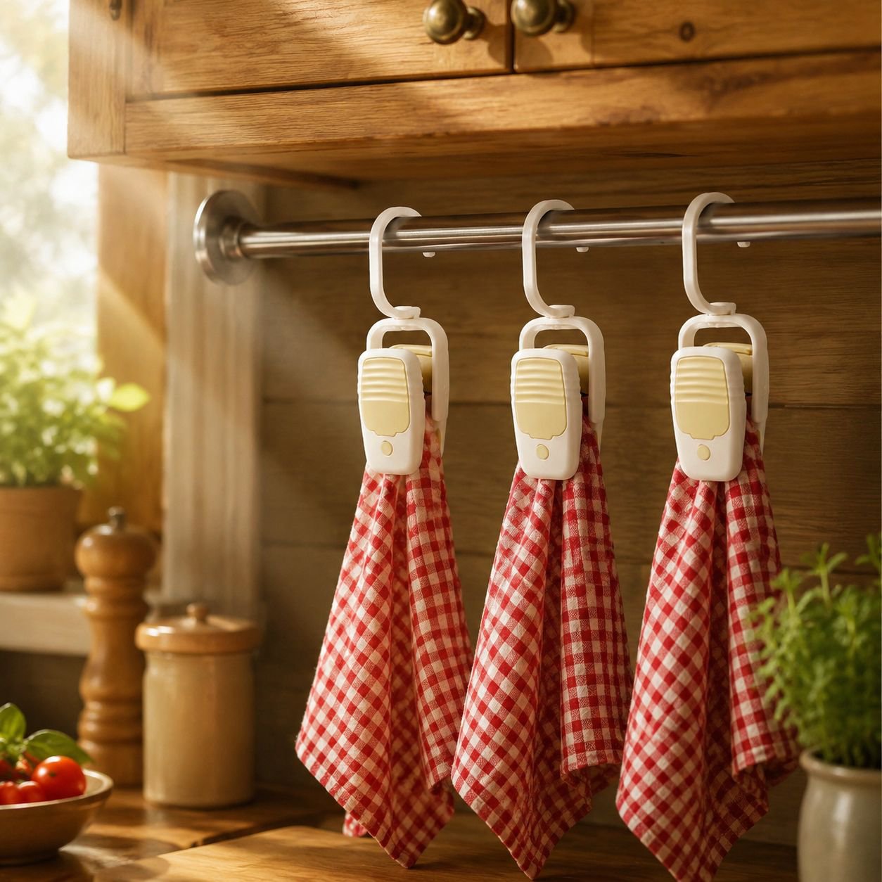 Versatile rubber clothespin used in kitchen for sealing bags