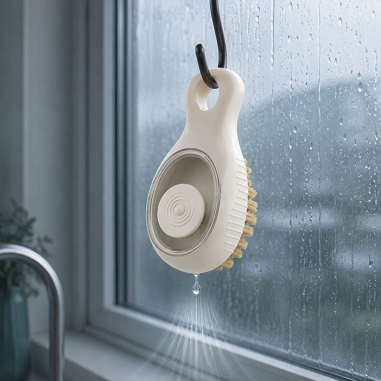Kitchen Sink Gap Brush with Built-in Liquid Soap