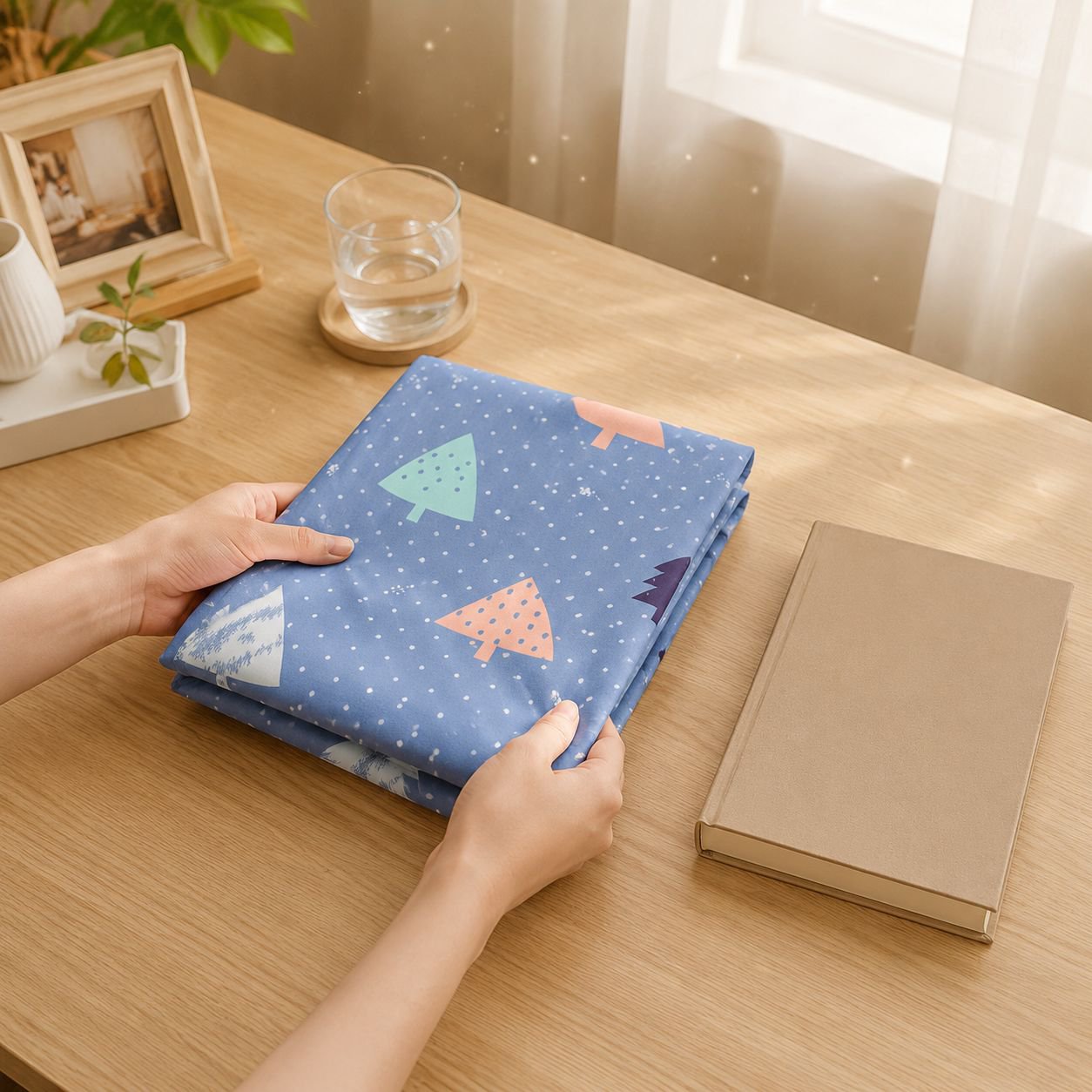 Detailed stitching of the New Life Cotton Bedding Set