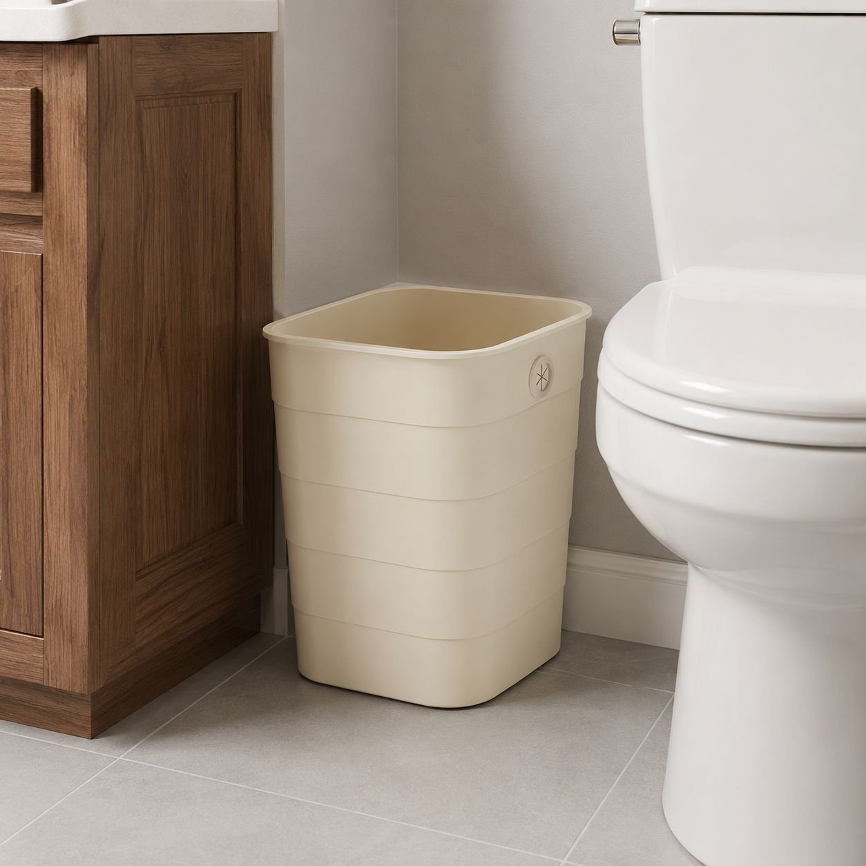 Premium Cream Style Large Capacity Household Trash Can