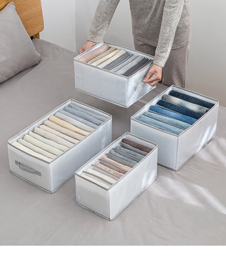 Washable eight-section drawer organiser for neatly sorted storage