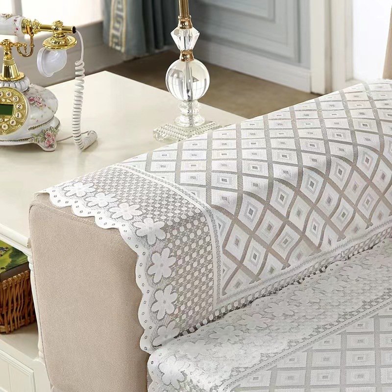 Vielseitige Tischdecke und Sofatuch aus gestricktem Chiffon und Spitze, rutschfest
