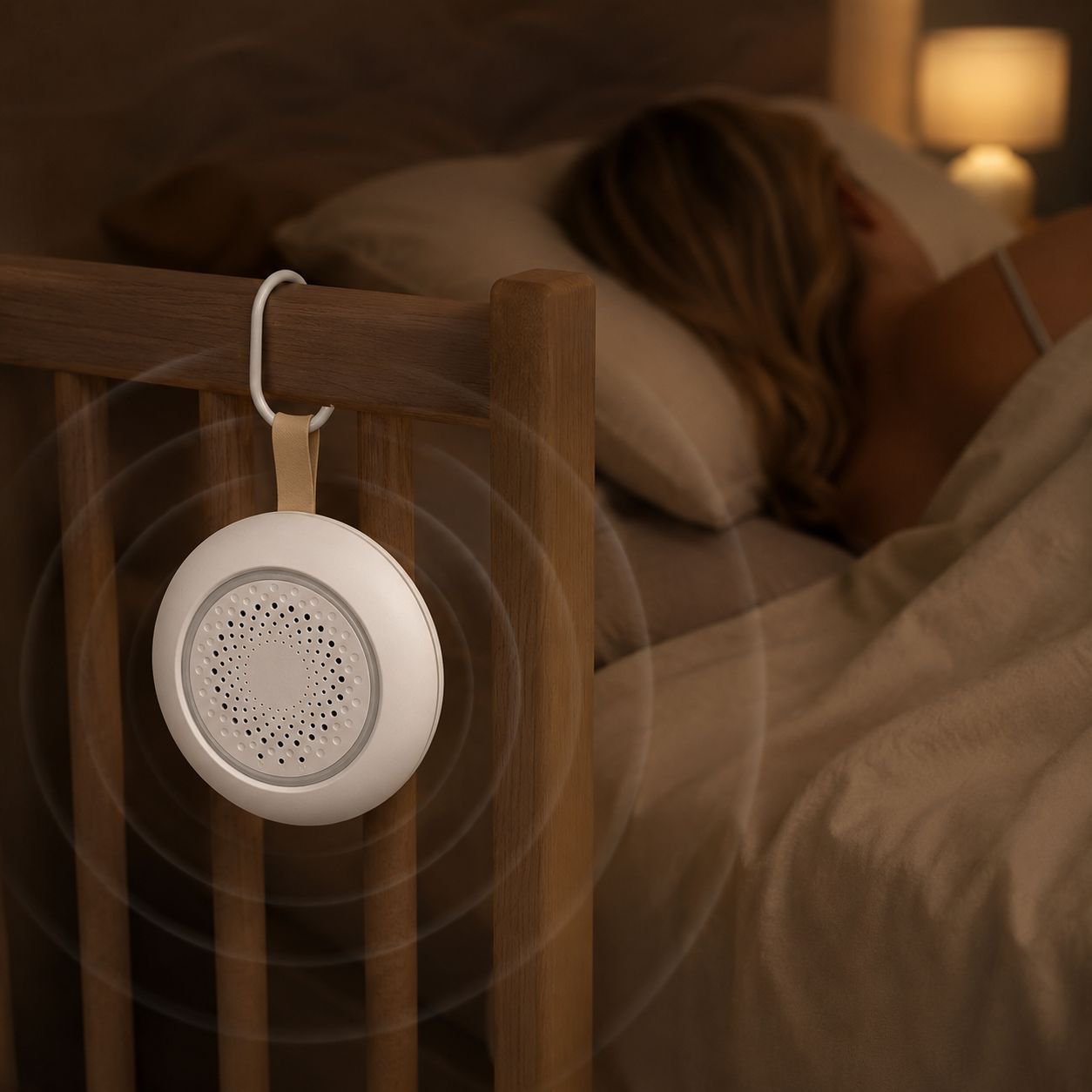 Smart Baby Soothing Device with White Noise, Automatic Cry Detection, Sleep Aid Night Light