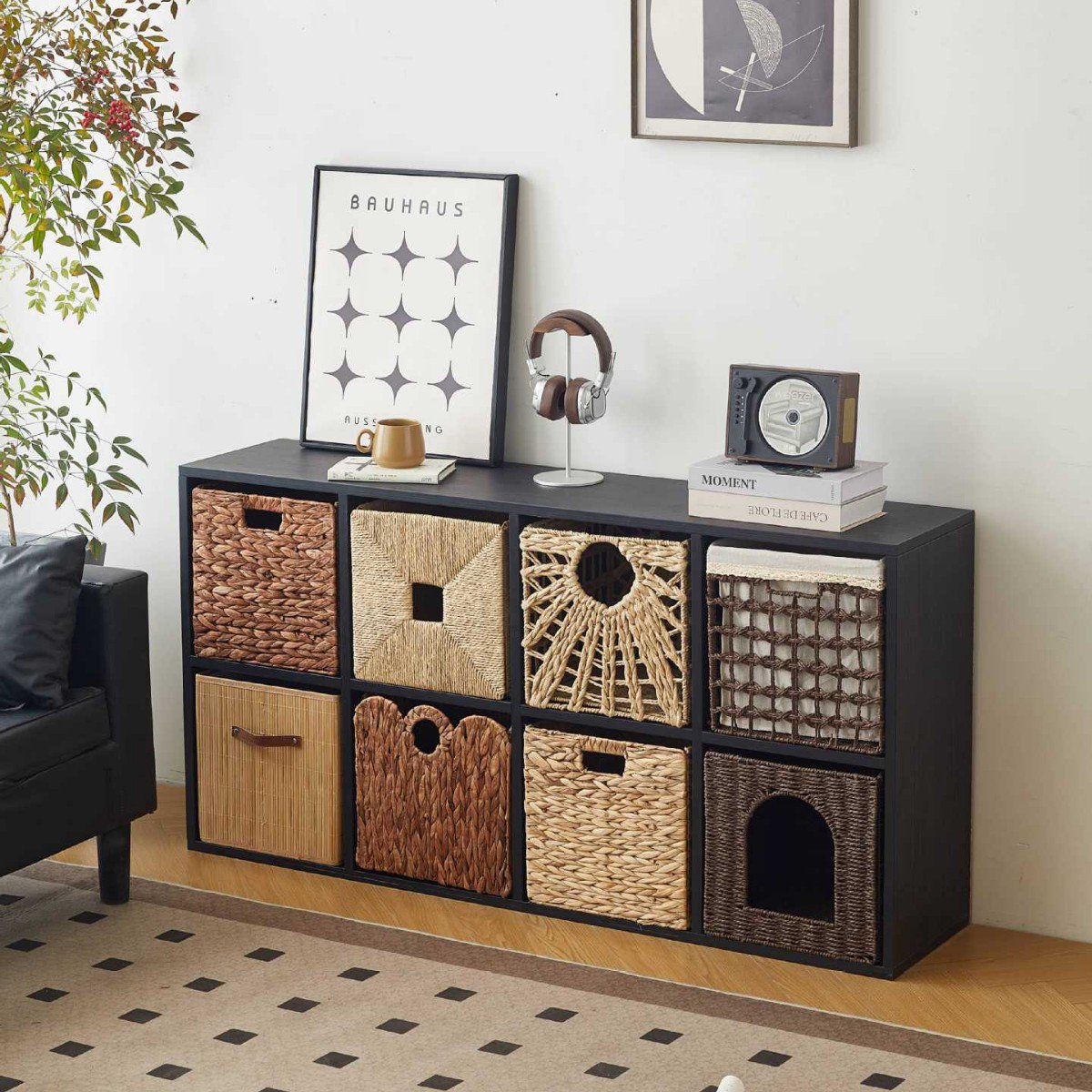 Home Rattan Woven Storage Basket Box for Living Room and Bedroom