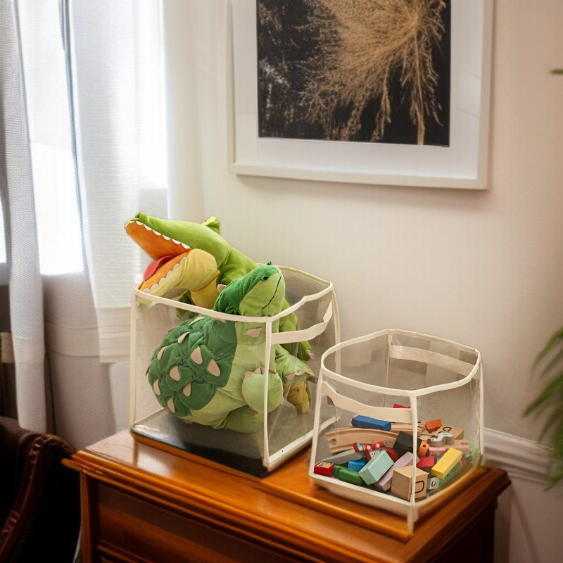 장난감 정리용 대용량 투명 수납 바구니