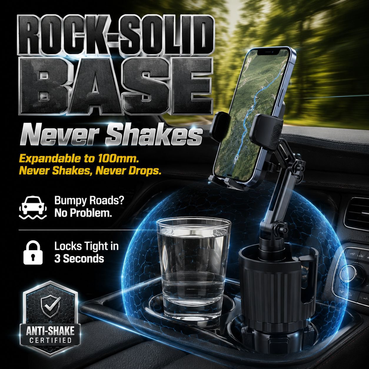 Universal Car Cup Holder Phone Stand, Navigation Drink Mount