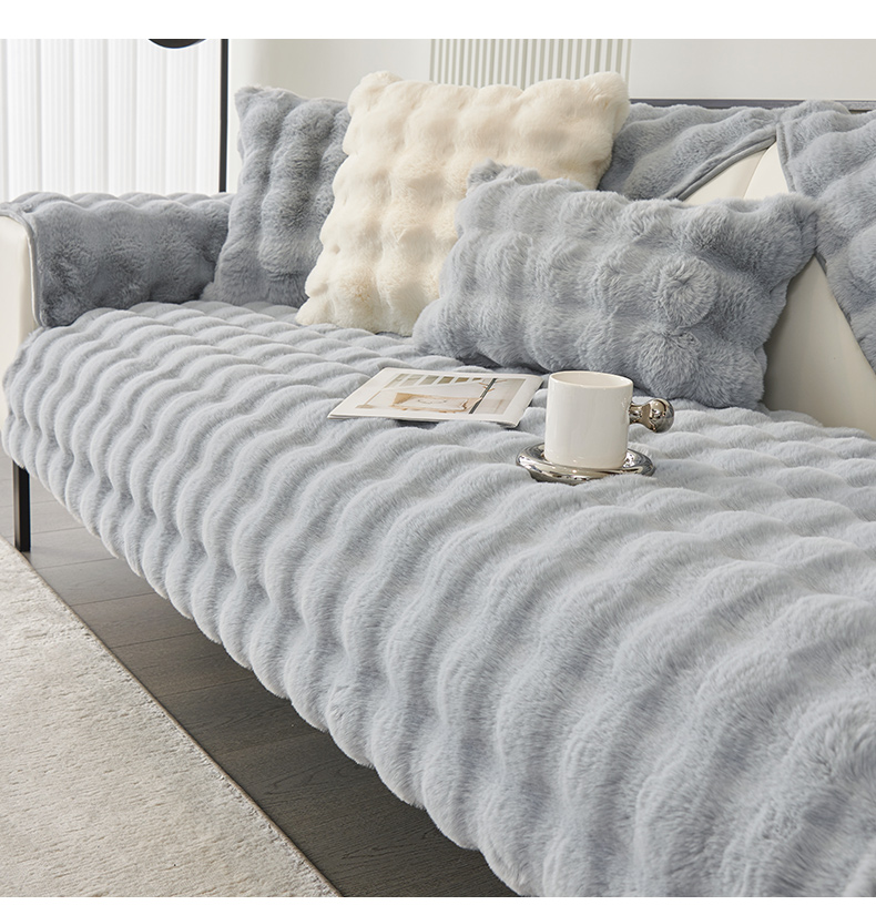 ソファ用滑り止め付き厚手布カバー