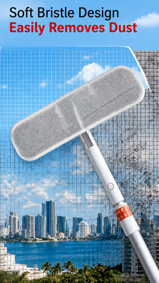 Compact retracted screen brush for convenient storage
