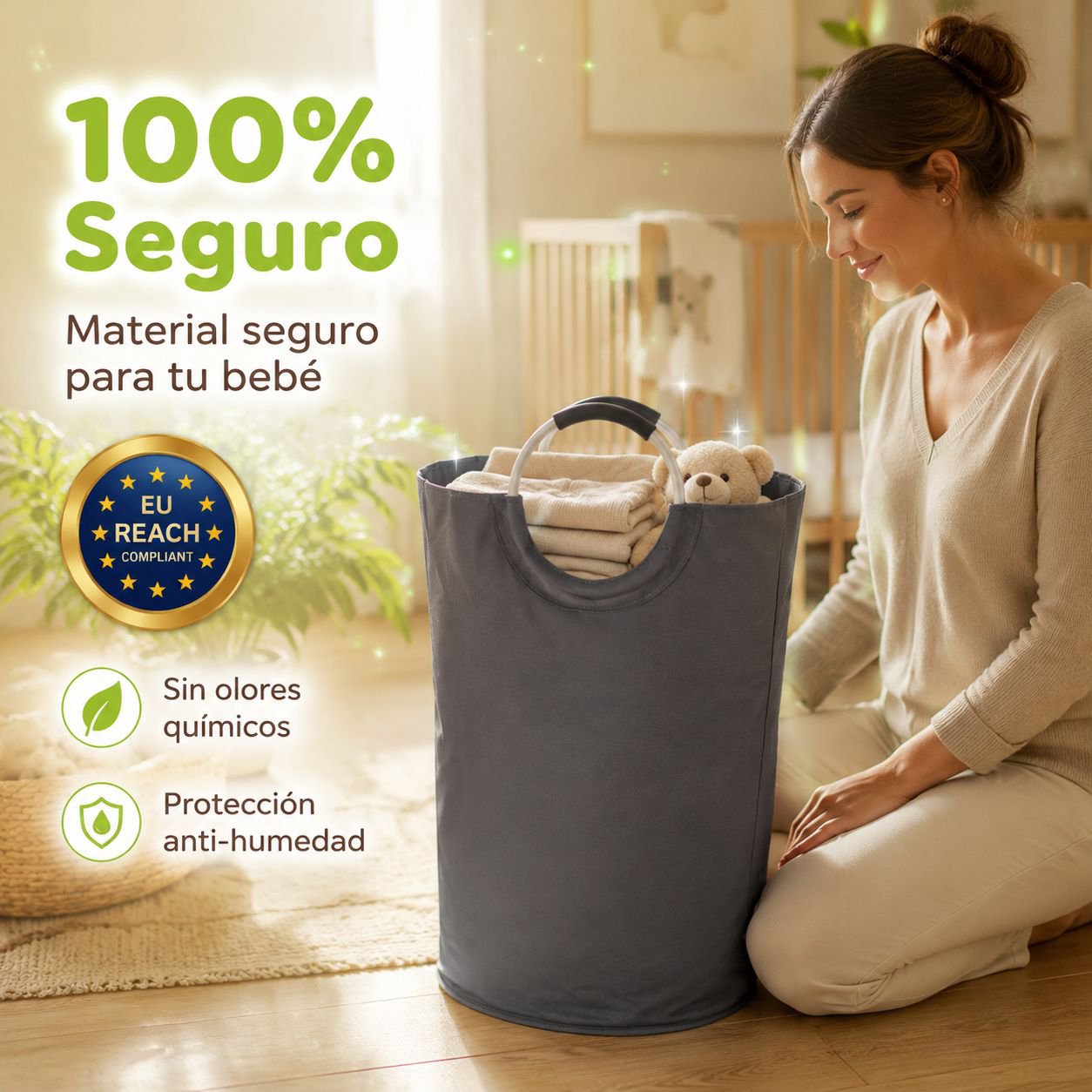 Cesto de ropa sucia de tela Oxford para el hogar