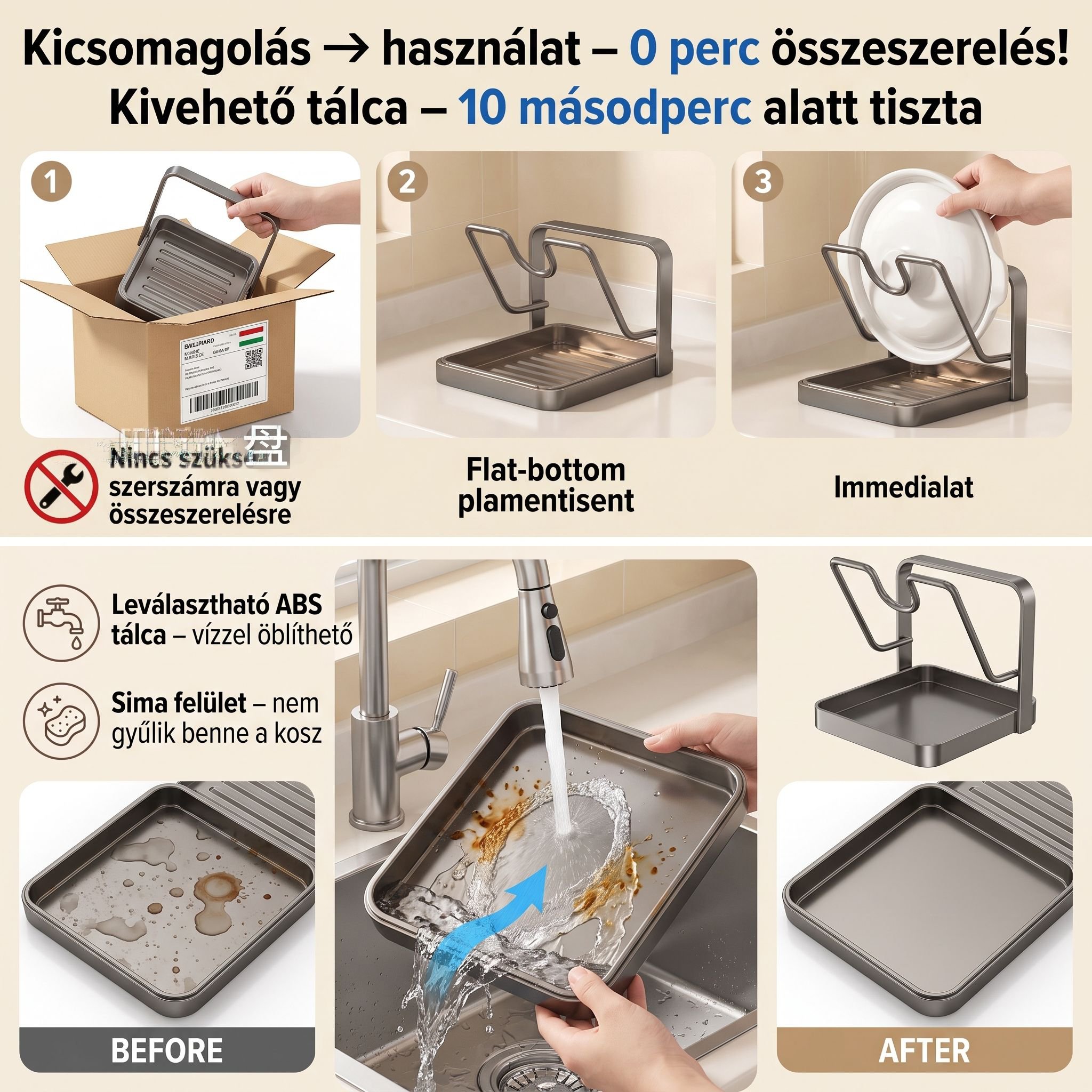 Többfunkciós fedőtartó asztali rendszerező