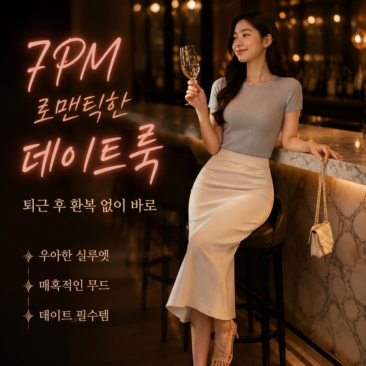 홍콩 여름 스타일의 시크하고 세련된 스트리트 패션: 슬림핏 블루 탑과 스커트 투피스 세트