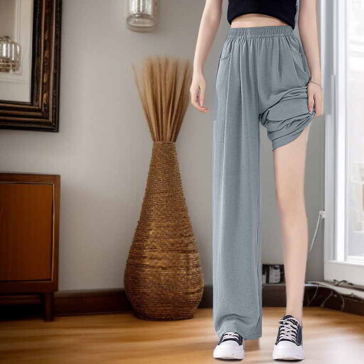 아이스 소재 캐주얼 와이드 팬츠 디테일