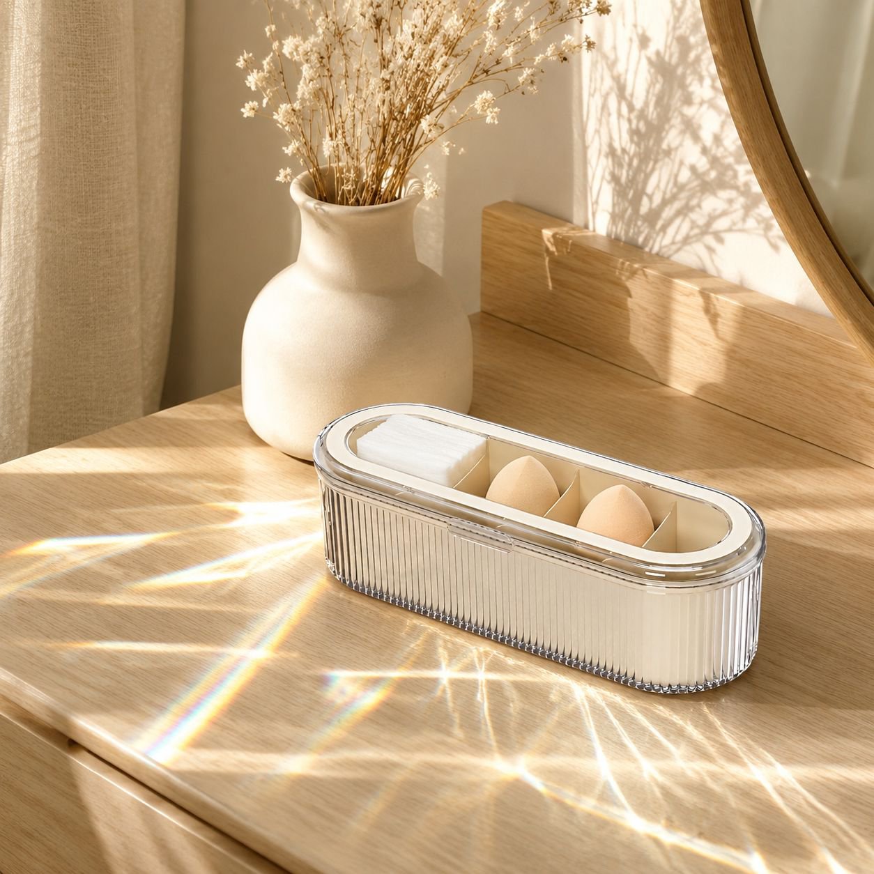 Staubdichte transparente Aufbewahrungsbox mit Deckel für Make-up-Pinsel