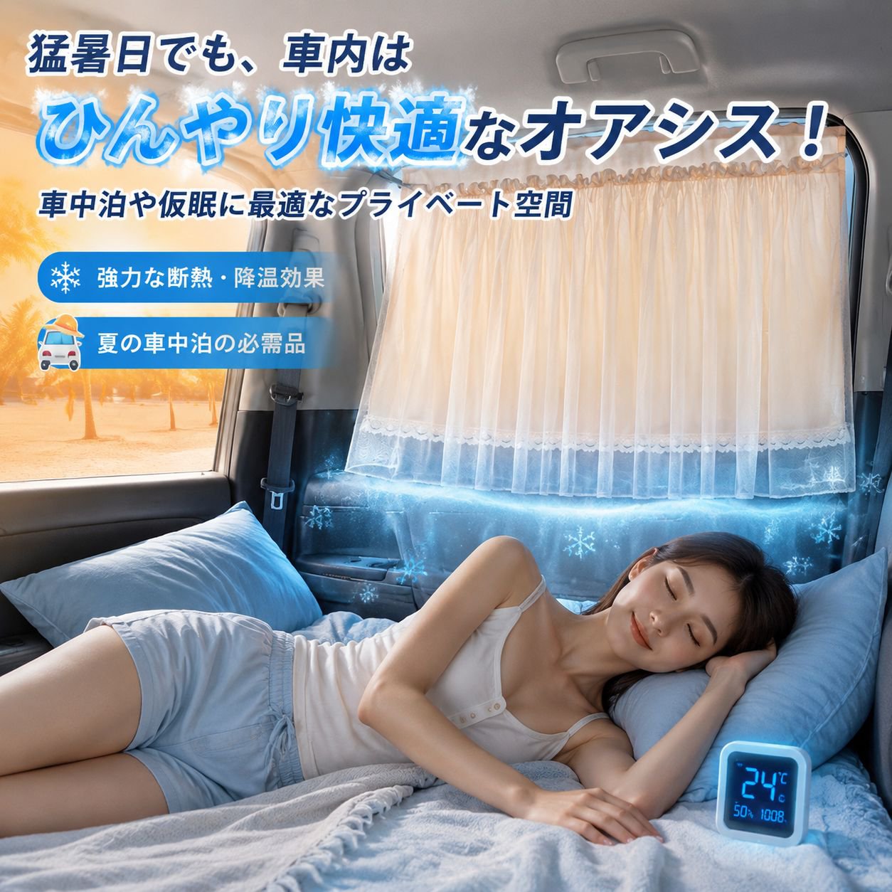 車用チューリップ形サンシェード 日除け断熱プライバシーカーテン