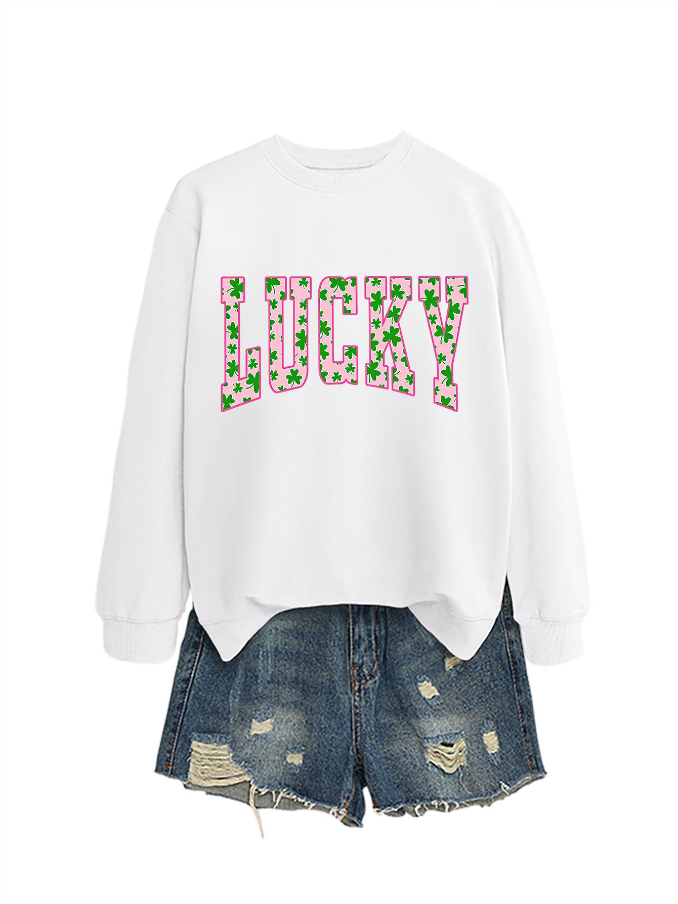 【Lucky Arrival】Pink Clover Women's Sweatshirt